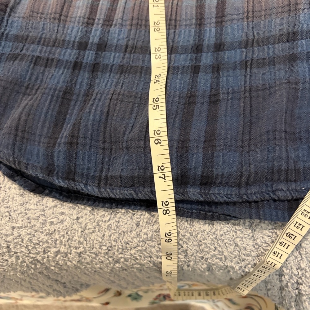 Plaid Button-Up Shirt - Red and Blue With a Lace Shoulder Inset! - Picture 7 of 7